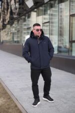 Осенняя теплая куртка Black Vinyl ТС24-2336 в цвете темно-синий для мужчины