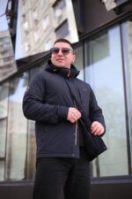 Теплая осенняя куртка Black Vinyl ТС24-2336 в цвете темно-синий для мужчины