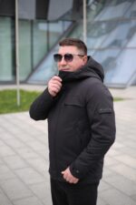 Стильная осенняя куртка MALIDINU M24SSC-8006 в черном цвете для мужчины
