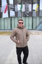 Осенняя куртка Zero Frozen ZF50482 в бежевом цвете для мужчин