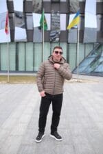 Мужская осенняя куртка Zero Frozen ZF50482 в бежевом цвете