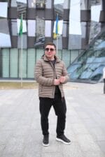 Стильная осенняя куртка Zero Frozen ZF50482 в бежевом цвете для мужчины