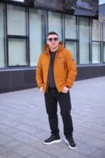 Осіння куртка Zero Frozen ZF50488 в гірчичному кольорі для чоловіків