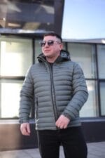 Мужская осенняя куртка Zero Frozen ZF50497 в оливковом цвете