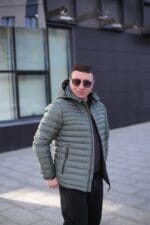 Теплая осенняя куртка Zero Frozen ZF50497 в цвете олива для мужчины