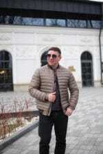 Осіння тепла куртка Zero Frozen ZF50509 в бежевому кольорі для чоловіка